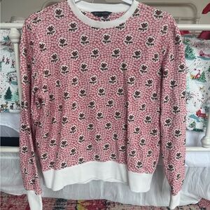 Brooks Brothers Red and White Floral Sweatshirt